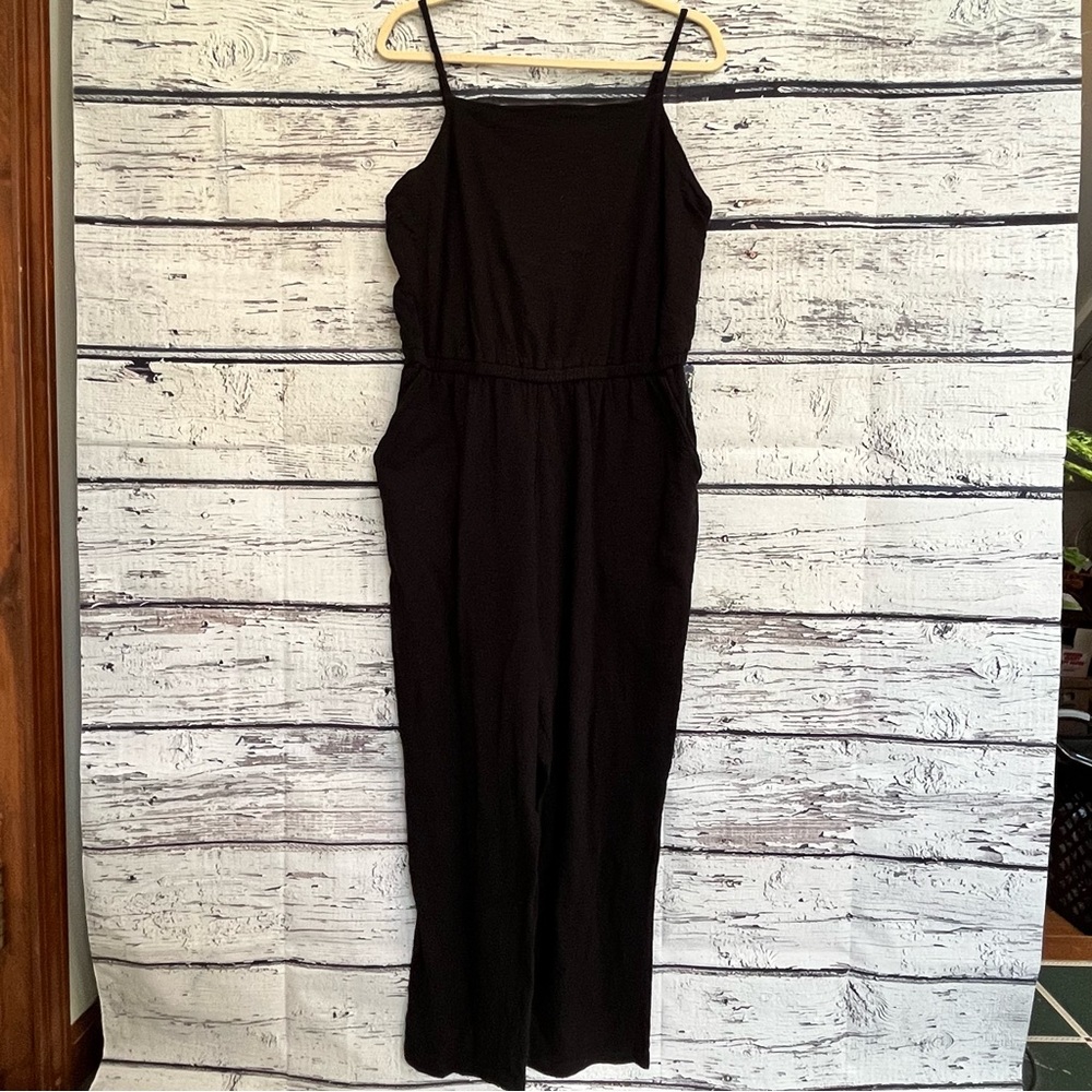 Old Navy Black Casual Cotton Jumpsuit with Pockets Size L